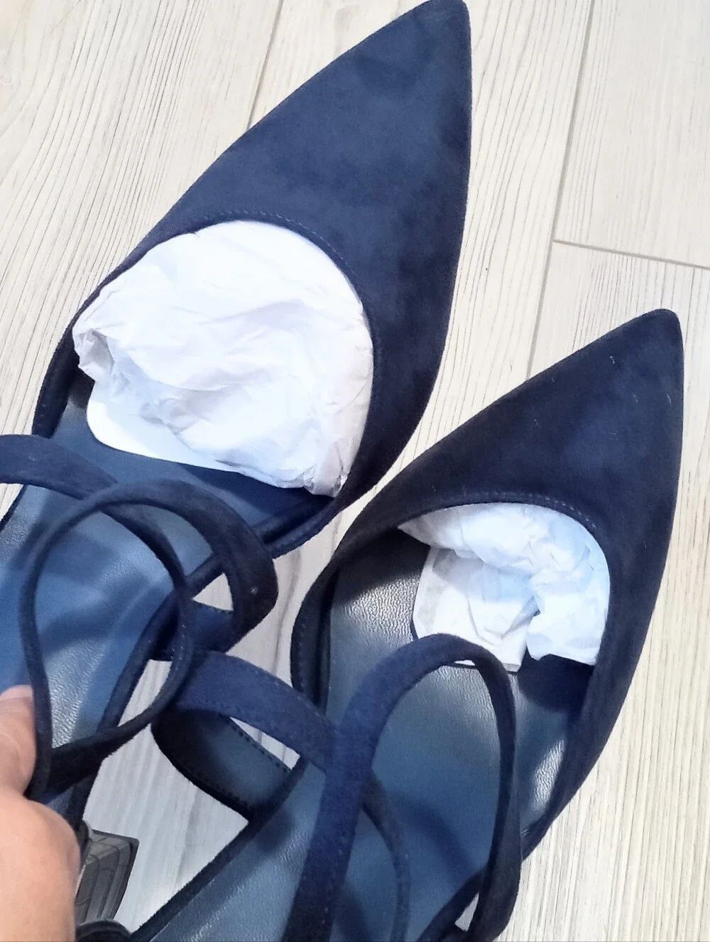 (69-4880) Women's Navy Heels Sz 9 - Picture 5 of 12